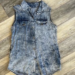 Vintage denim look shirt dress xs
